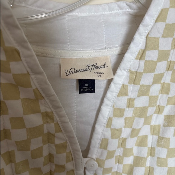 Universal Thread Cream & White Checkerboard Zip Cardigan Jacket - Picture 3 of 9